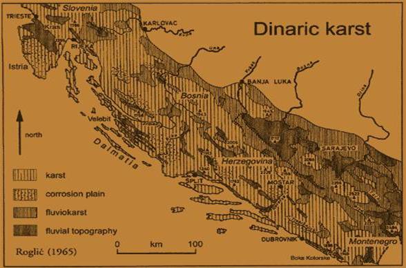 Geološka karta dinarskog krša 