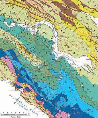 Geološka karta podrucja Popova polja 