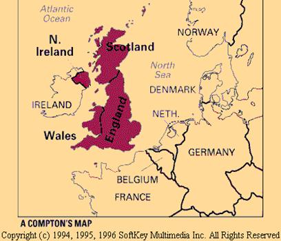 Velika Britanija mapa