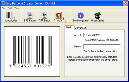 Easy Barcode Creator Demo