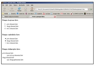 Primjeri lista HTML II