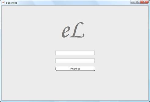 Uvodni prijavni ekran